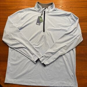 DRUH men’s light blue Hybrid quarter zip pullover L NWT